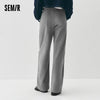 Women Pants Fleece Lined Panelled Design Loose Fit Barrel Leg Elastic Waist Minimal Style Everyday Style Winter