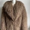 Women's Real Mongolian Fur Winter Coat Thick Warm Jacket with High-Quality Turndown Collar
