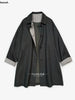 Retro Patchwork Stripes Women's Mid-Length Polo Collar Single-Button Coat Spring Korean Style Oversize Coats