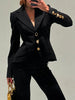 Solid Patchwork Bandage Designer Coat for Women Notched Collar Long Sleeve Spliced Irrgular Metal Buckles Slim Jacket Female
