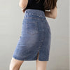 Autumn Plus Size Skirt For Women High Waist Large Size Slit Black Or Blue Jeans Skirts Korean Slim Jupe Femme