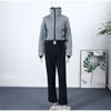 Women's Ski Suit Hooded Full Sleeve Jacket White High-Waisted Flared Pants Set Female Ski Sport Outerwear