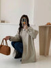 Mid-length Trench Spring and Autumn Retro Korean-style Turn-down Collar Design Loose and Casual Women's Coats