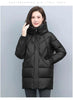 Hooded Cotton Coat Women's Mid-Length Winter Jackets Elegant Mother's Parkas Padded Jacket Thick Down Padded Jacket Vintage