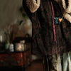 Women Corduroy Print Floral Parkas Red Winter Coats Warm Patchwork Wool Plus Cotton Women Loose Pullover Parkas