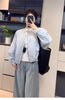 Korean Version Simple Women's Round Neck Solid Color Short Coat Spring Female Casual Loose Jacket Joker Little Overwear
