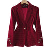 Women Blazer Ladies Red Khaki Black Long Sleeve Blazer Female Casual Business Jacket Autumn Velvet Suit Female Outerwear