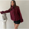 Solid Faux Suede Jackets Women's Stand Collar Full Sleeves Zip Cropped Coat Autumn Winter Lady Casual Outerwear