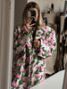 3d Flower Blazer Coat Women Casual Long Sleeve Lapel Single Breasted Loose Jacket Female Autumn Winter Chic Lady Outwear