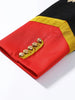 Napoleon Golden Button Patchwork Jacket Women Stand Collar Long Sleeve Panelled Slim Short Coats Chic Lady Outerwears