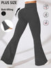 Plus Size Women's Soft High Waisted Flare Pants, Leggings Tummy Control Soft Bootleg Bell Bottoms Running