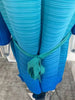 Contrast Color Pleated Dress For Women Open Stitch Belt Midi Elegant Dresses Ladies Party Clothing Spring 2R7326