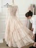 Evening Dresses Customize A-Line Square Neck Women'S Formal Evening Gowns Floor-Length Ruffles Lace Long Sleeves Elega