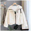 Jacket Women Autumn Korean Long Sleeve Hooded Casual Short Windbreaker Coat Female Outwear Tops Lady