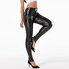 High Waist Faux Leather Moto Pants Women Punk Bodycon Stretchy Slim PU Trousers Streetwear Hip Pop Zip Pants Clubwear Custom