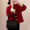 Autumn Winter Woolen Coat Women Loose Long Sleeve Woolen Jackets Female Vintage Chinese Style Wool Coats Warm Overcoats