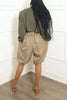 Women's Loose Casual Bloomers Leggings Pockets Elastic Wasit Solid Capris High Street Vintage Trousers