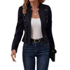 Spring Auutmn Jacket Blazer Coat Double-breasted Stand Collar Buttons Slim Long Sleeves Retro Cardigan Women Outdoor Suit Jacket