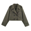 autumn product women's classic double-breaked lapel simple short trench coat casual coat