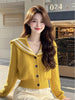 Autumn Winter V-Neck Knitt Cardigan Sweater Jacket Women High-Grade Elegant Short Sweater Coat Female Tops