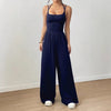 Spring Fall Women's Jumpsuit Solid Color Double-Strap Relaxed-Fit Casual Pants Y2k Clothing