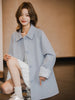 Women Mid Long Windbreaker Autumn Trench Coat Raglan Sleeve Lace Korean Style Ladies Outer Coat