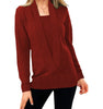 knitted pure color deep V-neck long-sleeved fake two-piece sweater women's jacket