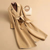 Female Autumn Winter Solid Color Korean Slim Thin Woolen Coat Women Mid-length Woolen Quilted Velvet Thickened Coat