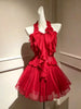 Autumn Vintage Elegant Y2K Velvet Off Shoulder Dress Bow Bodycon Mini A-line Women Evening Party Subculture Lolita