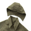 Women's Hooded Short Trench Coat in Olive Green, Brown, and Black, Double-Breasted with Pocket Details, Casual Jacket
