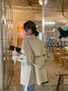 Women's Vintage Trench Coat Jacket with Belt Double Breasted Short Slim Windbreaker