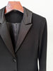 High Street Designer Women's Long Sleeve Notched Collar Rhinestone Diamonds Beading Maxi Long Dress