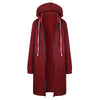 Women's Autumn Winter ThickenHoodies Parkas Loose Hooded Jackets Zipper Pocket Maxi Size Sweatshirt Sports Dresses Outwear