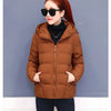 Winter Women's Cold Coat Parkas Hooded Padded Jacket Cropped Jacket Plus Size Long Sleeve Top Korean