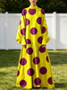 Women's Vintage Purple Polka Dot Maxi Dress Spring Lantern Sleeves Artistic Vacation Party Skirt Dresses for Woman