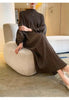 Puff Sleeve Pleated Dress Solid Color Long Length Women Loose Causal Elegant Dresses Designer Clothes Autumn 2DA1731