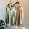 Women Long Sleeve Loose Office Shirts Spring Simple Satin Blouse Vintage Top Dress Shirt Casual Woman Overshirt Clothing