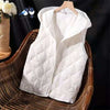 White Down Cotton Vest Jacket Women Hooded Sleeveless Padded Vest Outer Wear Autumn Winter Vests Female Waistcoat Coat
