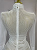 Elegant White High Collar Long Sleeve Solid Mesh Sexy See Through Ruffle Mini Dress Women Evening Club Party Birthday Dresses