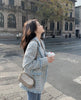Elegant Plaid Women Blazer French Small Fragrance Raw Edges Tassel Suit Jacket Button Loose Casual Aesthetic Female Coat
