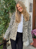 Leopard Printed Faux Fur Women's Coats Slim Lapel Single Breasted Full Sleeve Coat Autumn Winter Lady Warm Jacket