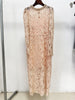 High Street Stylish Designer Women's Beaded Diamond Long Sleeve Slim Water-Soluble Lace Dress
