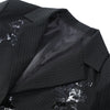 Women Sequin Embroidery Blazer Long Suit Set Solid Full Sleeves Lapel Loose Wide-leg Office Suits Lady Collection Wear