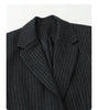 Women Woolen Blazer Coat Loose Casual Office Ladies Suit Jacket Striped Fish Tail Skirt Set Autumn Winter