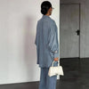 Autumn European American Women's Clothing Casual Denim Loose Shirt Long Pant Sets