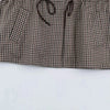 Minimalist Autumn Winter Jacket Women Coat Plaid Hooded Windbreaker Drawstring Waist Loose Mid Casual Outerwear Jacket Female