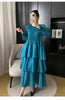 Spring Ruffled Lantern Sleeve Pleated Dress Atmospheric Design Sense Pleated Long Dresses Women's Clothing