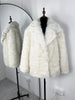 Faux Fur Lapel Coat Women's Elegant Solid Loose Lace-Up Leisure Jacket Winter Female Keep Warm Fur Coat