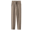 Cashmere Sweatpants Women Autumn Winter High Waisted Drawstring Pants Casual Knitted Harem Pants