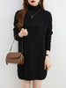 Turtleneck Sweater Women's Pullovers 100% Merino Wool Long Sweater Dress Fall Winter Warm Long Sleeve Knit Jumper Female Dresses